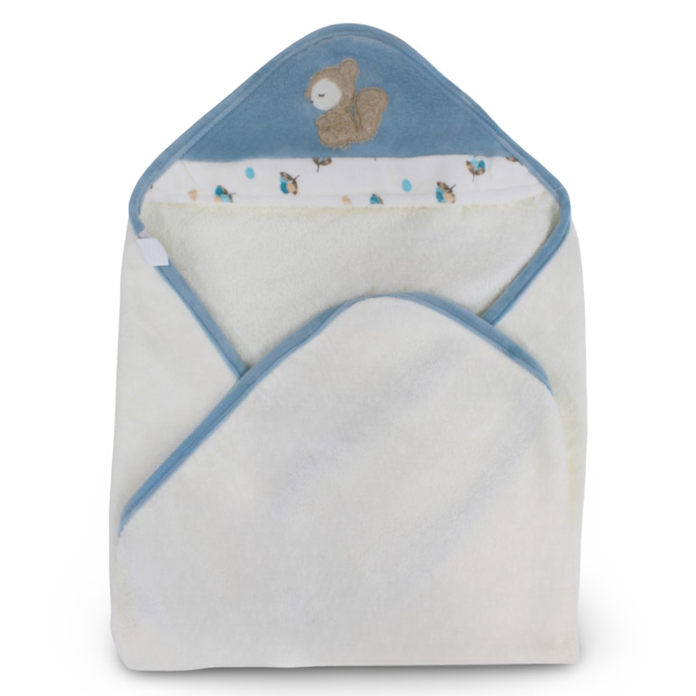 Baby Cotton Hooded Towel - Squirrel Design
