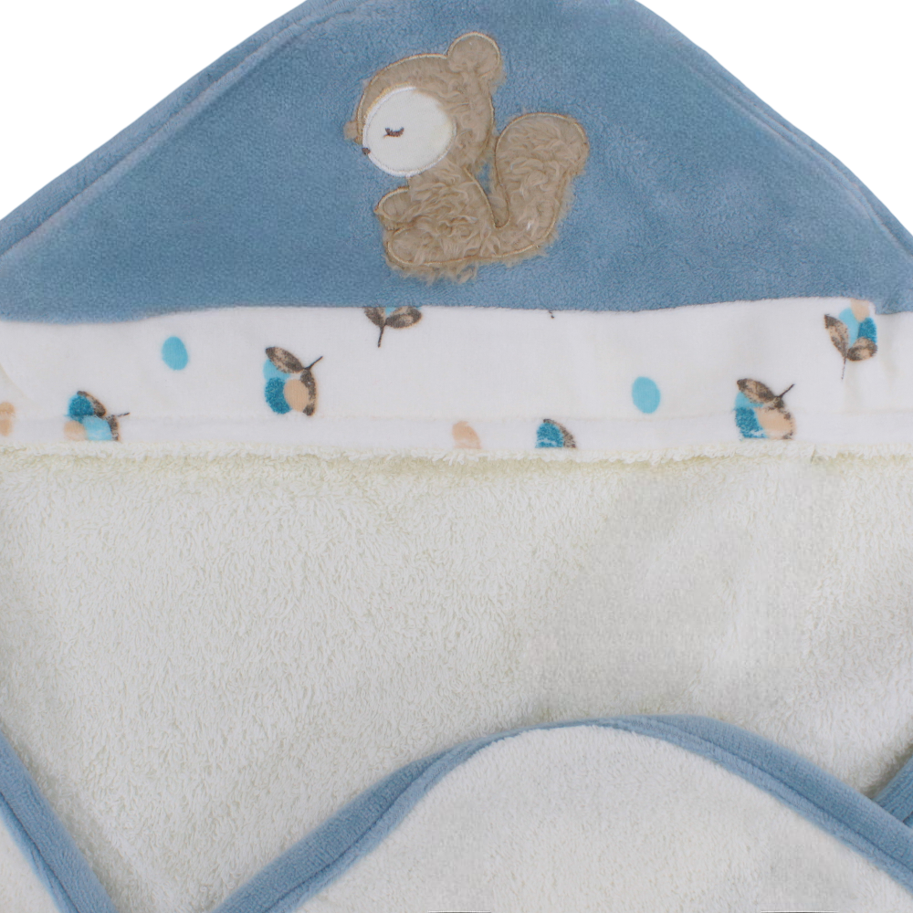 Baby Cotton Hooded Towel - Squirrel Design