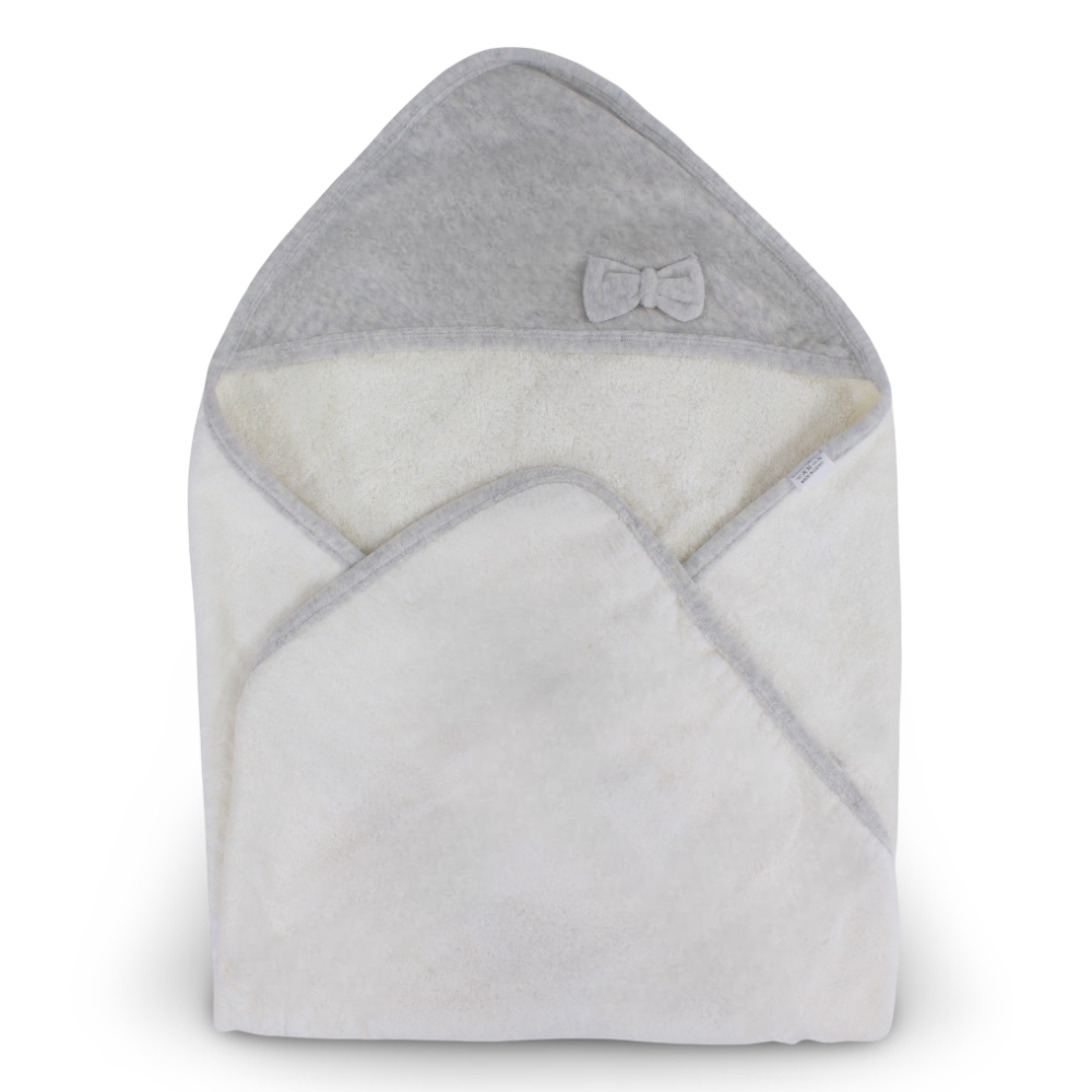 Baby Cotton Hooded Towel – Bow Design