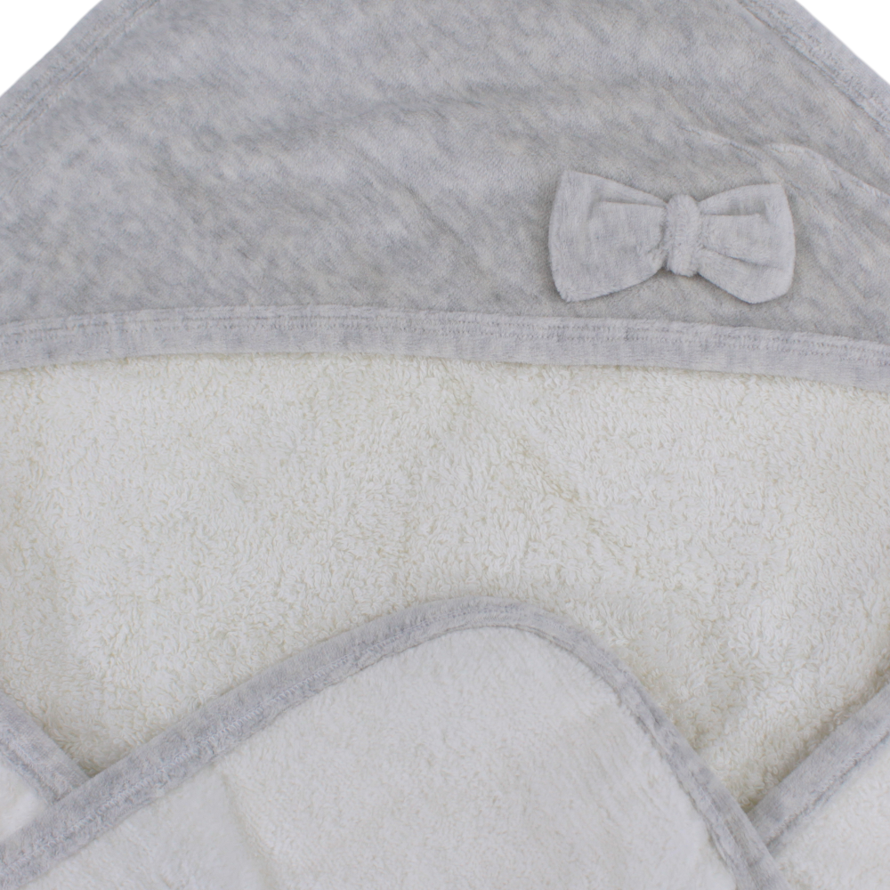 Baby Cotton Hooded Towel – Bow Design