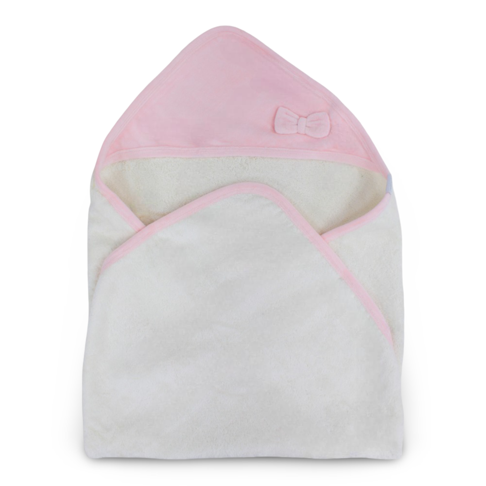 Baby Cotton Hooded Towel – Bow Design
