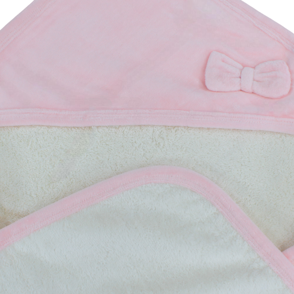 Baby Cotton Hooded Towel – Bow Design