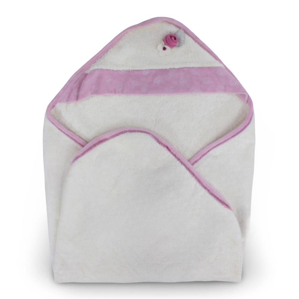 Baby Cotton Hooded Towel - Flower Design