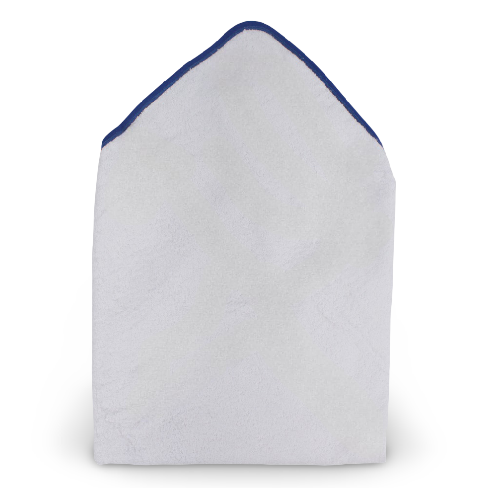 Baby Cotton Hooded Towel - Navy Blue/White with Bee Design