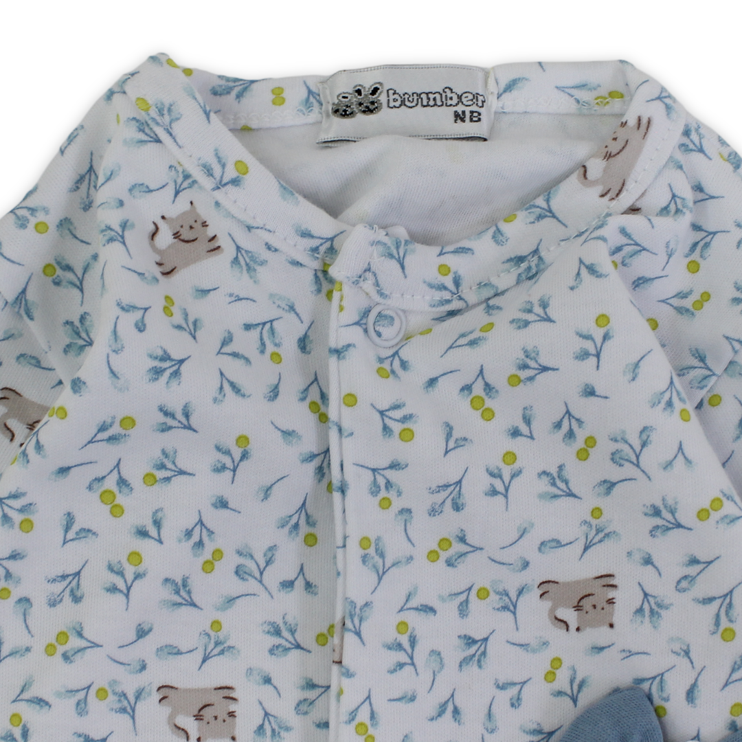 Baby Girls Cotton Baby Footie – with Bow Design
