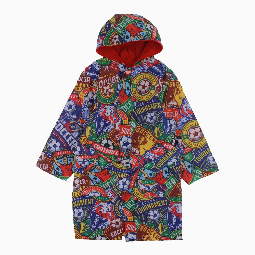 Boys Swim Robe – Football Print - Clothing - I.Wear