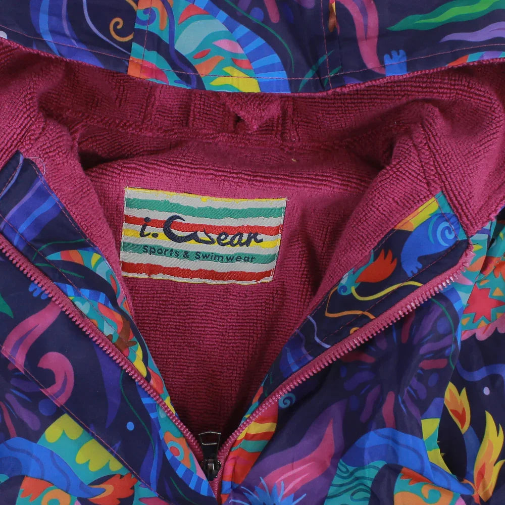 Girls Swim Robe – Colorful Dragon Print