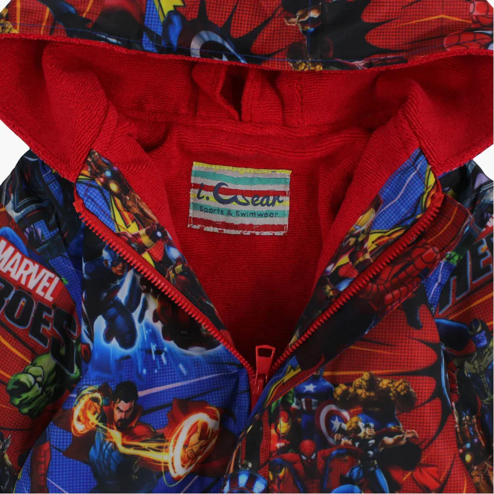 Boys Swim Robe – Blue with Avengers Print
