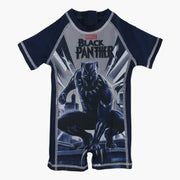 Boys Overall Swimsuit – Navy with Black Panther Print