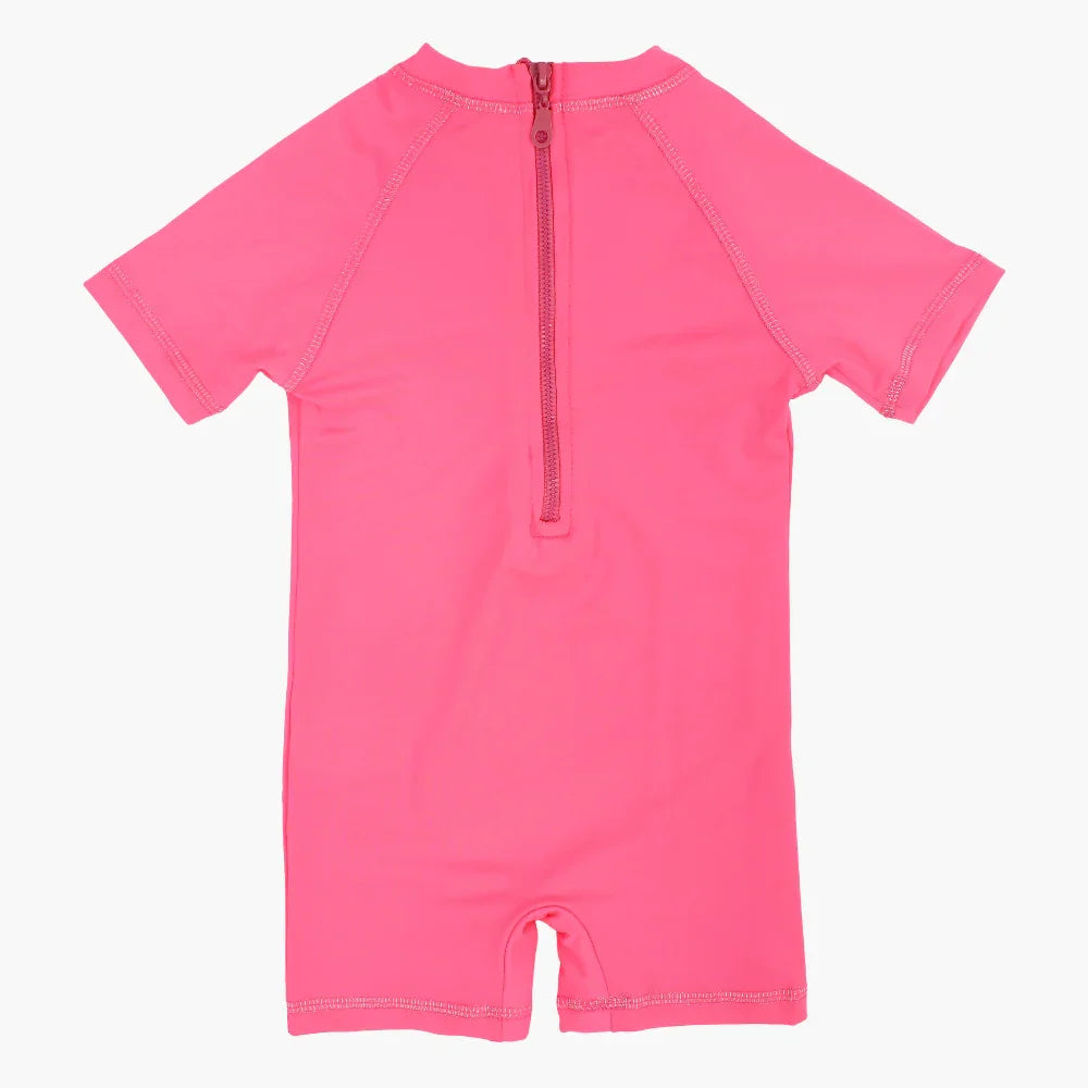 Girls Overall Swimsuit – Pink with Barbie Print