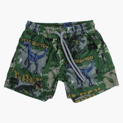 Boys Swim Shorts – Green with Dinosaur Print