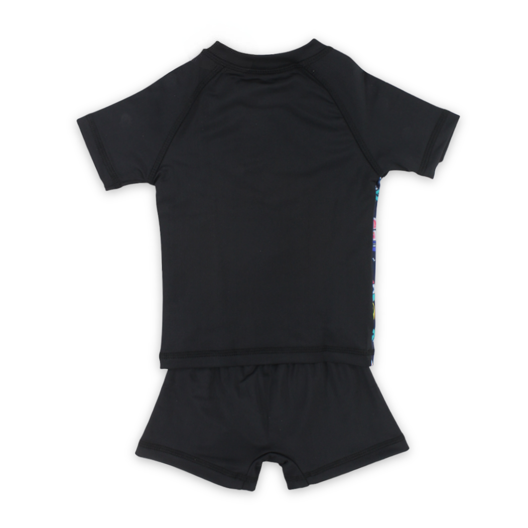 Baby Boys Rash Guard Set – Black with Space Print