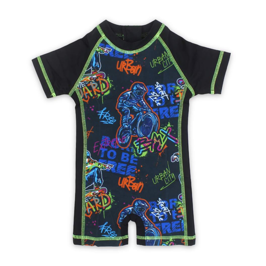 Boys Sunsuit One-Piece – Black - Clothing - I.Wear