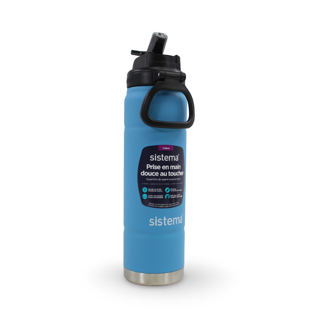 Sistema Hydrate Stainless Steel Water Bottle 700ml – Baby Blue - School