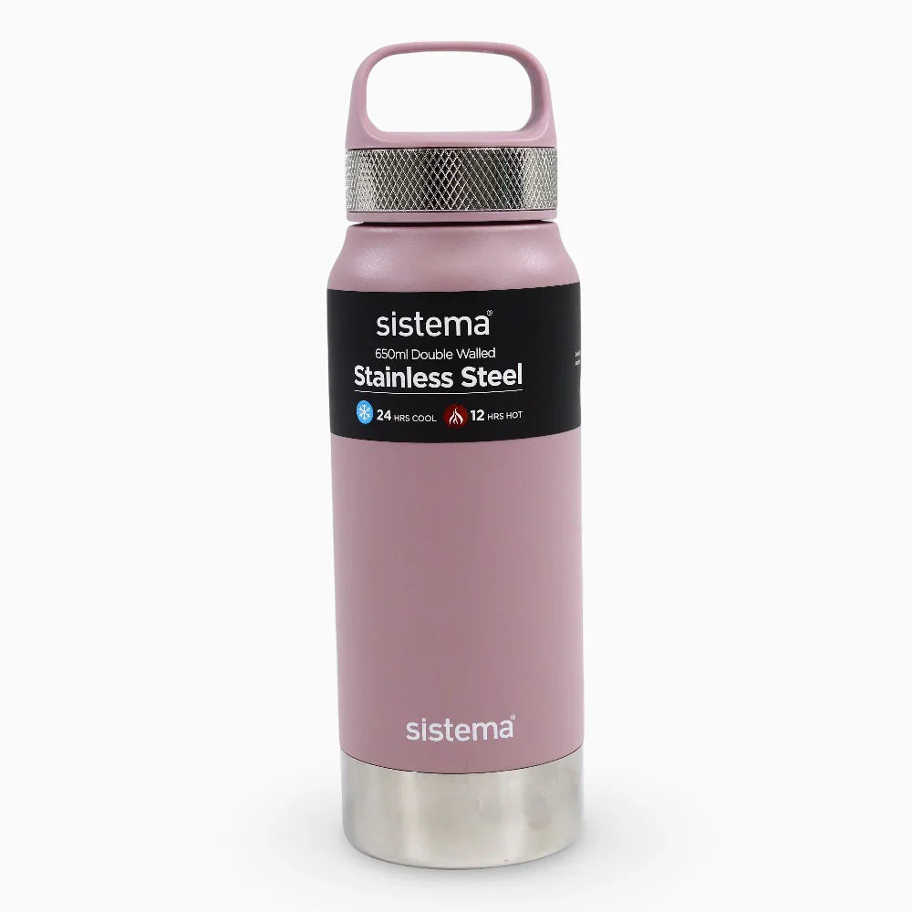 Sistema Stainless Steel Water Bottle – Pink