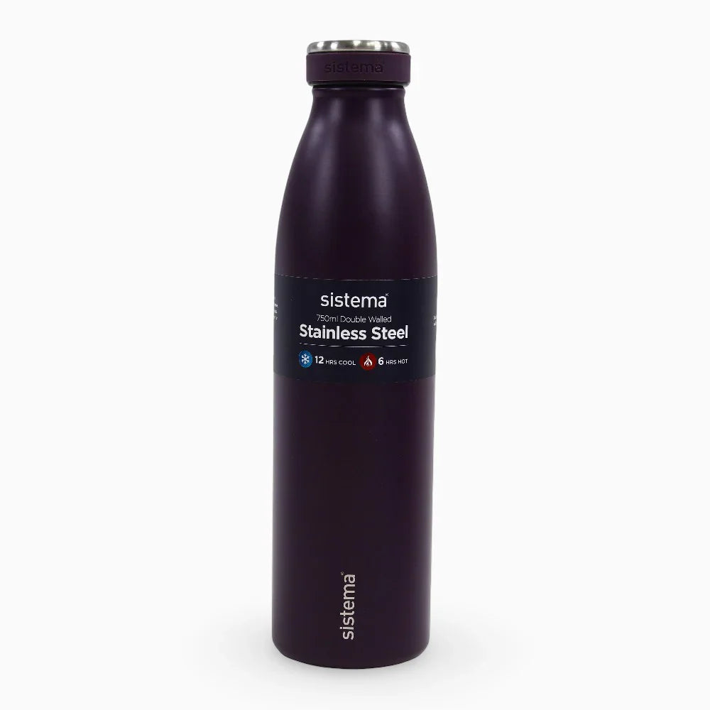 Sistema Stainless Steel Water Bottle – Purple