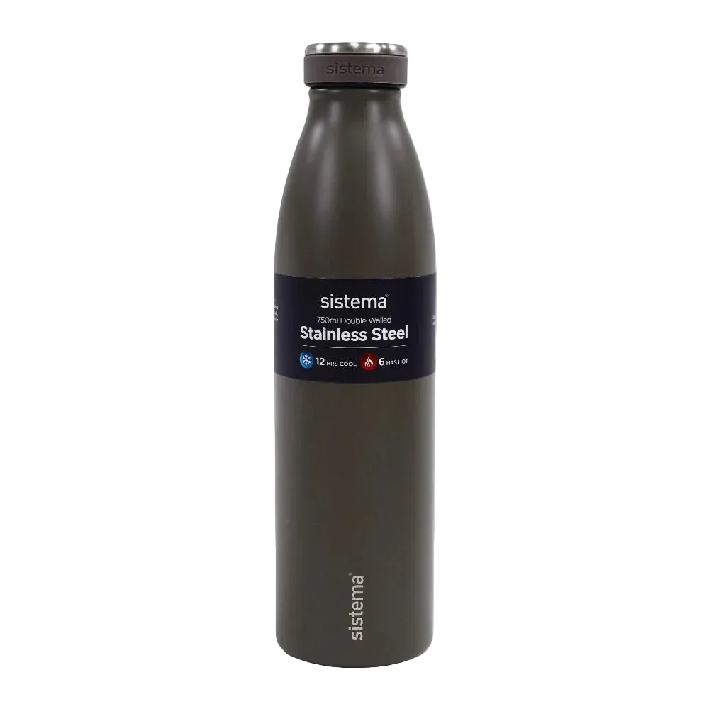 Sistema Stainless Steel Insulated Bottle – Grey - School