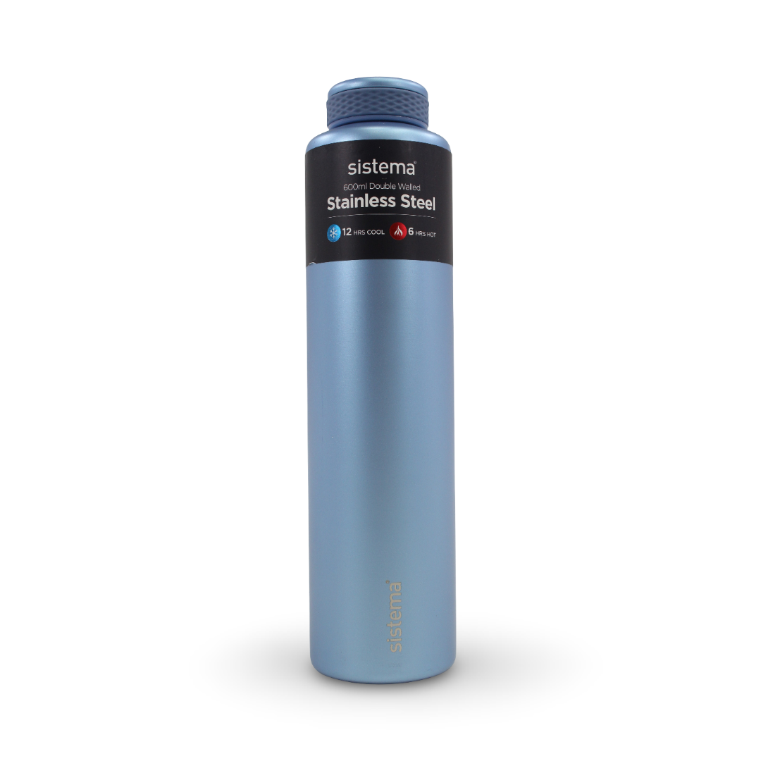Sistema Chic Stainless Steel Bottle 600ml – Baby Blue - School