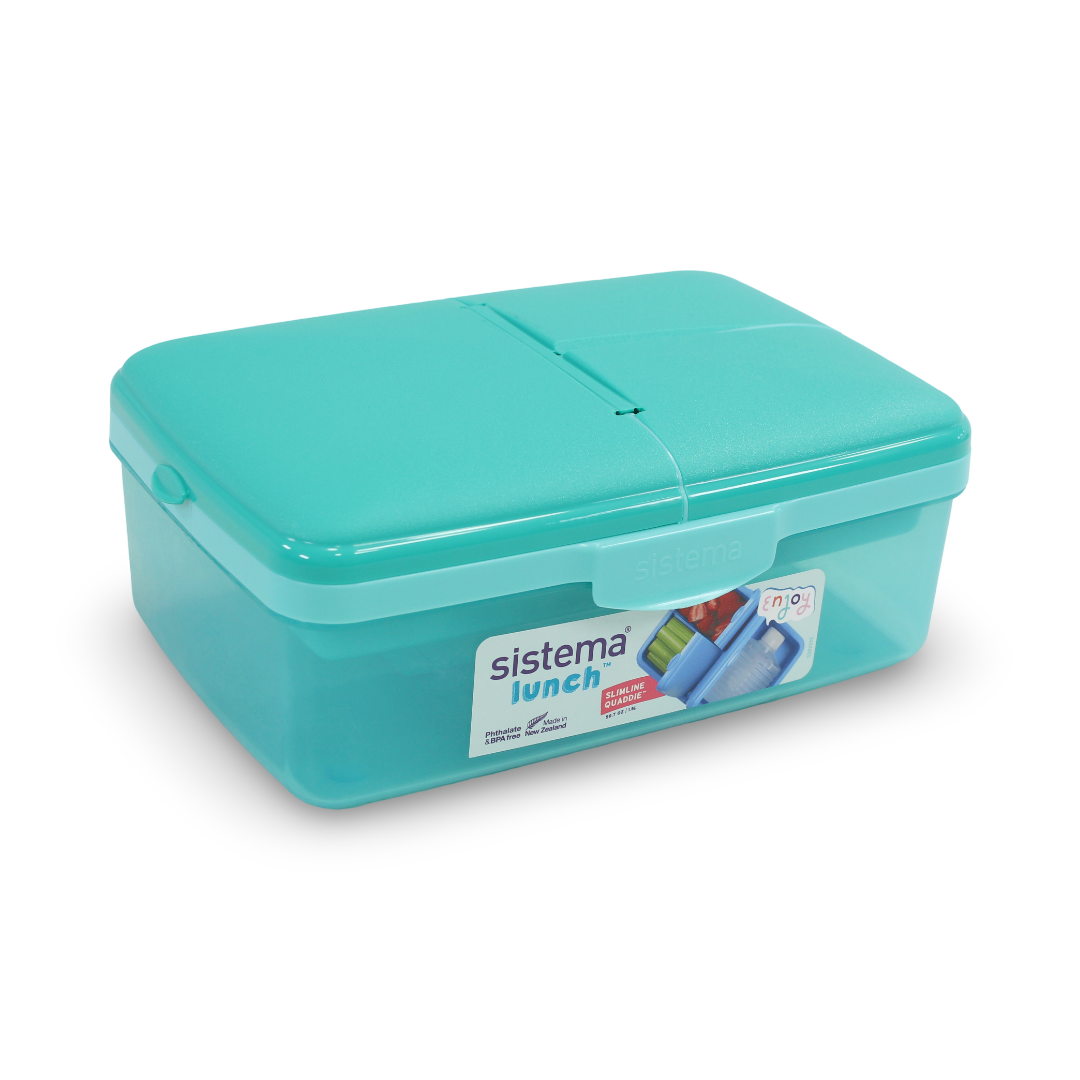 Sistema Slimline Quaddie Lunch Box 1.5L – Turquoise