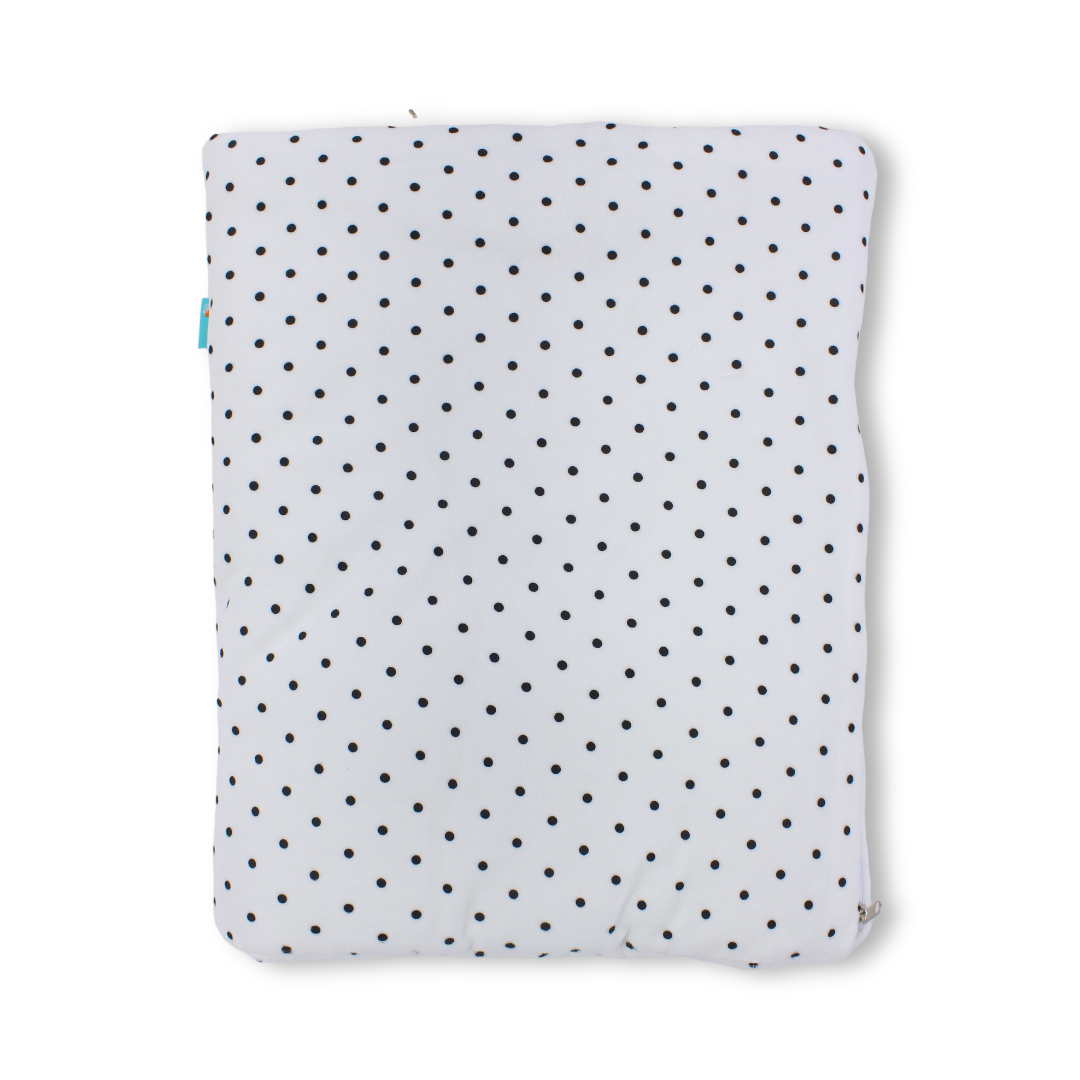 Velvet Baby Blanket – White with "Hello" Polka-Dot Pattern