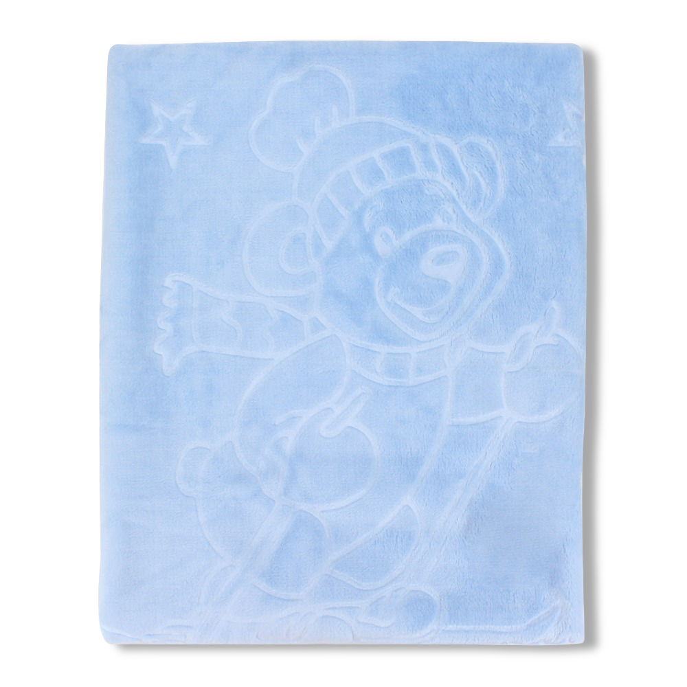 Cotton Baby Blanket – “Happy Bear” Design ( 90 * 110 ) - Baby Essentials - Berceau