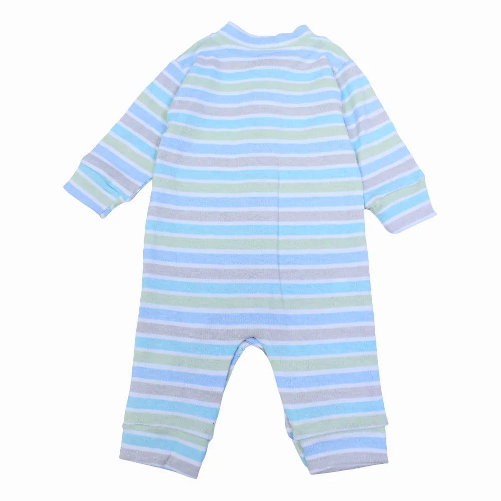 Unisex Striped Cotton Footless Onesie
