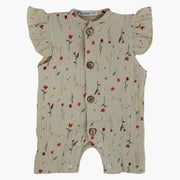 Baby Girls Cotton Romper – Floral Print