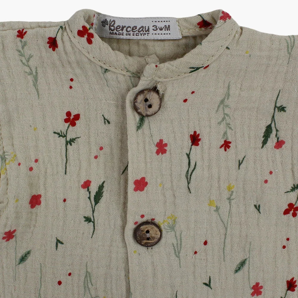 Baby Girls Cotton Romper – Floral Print