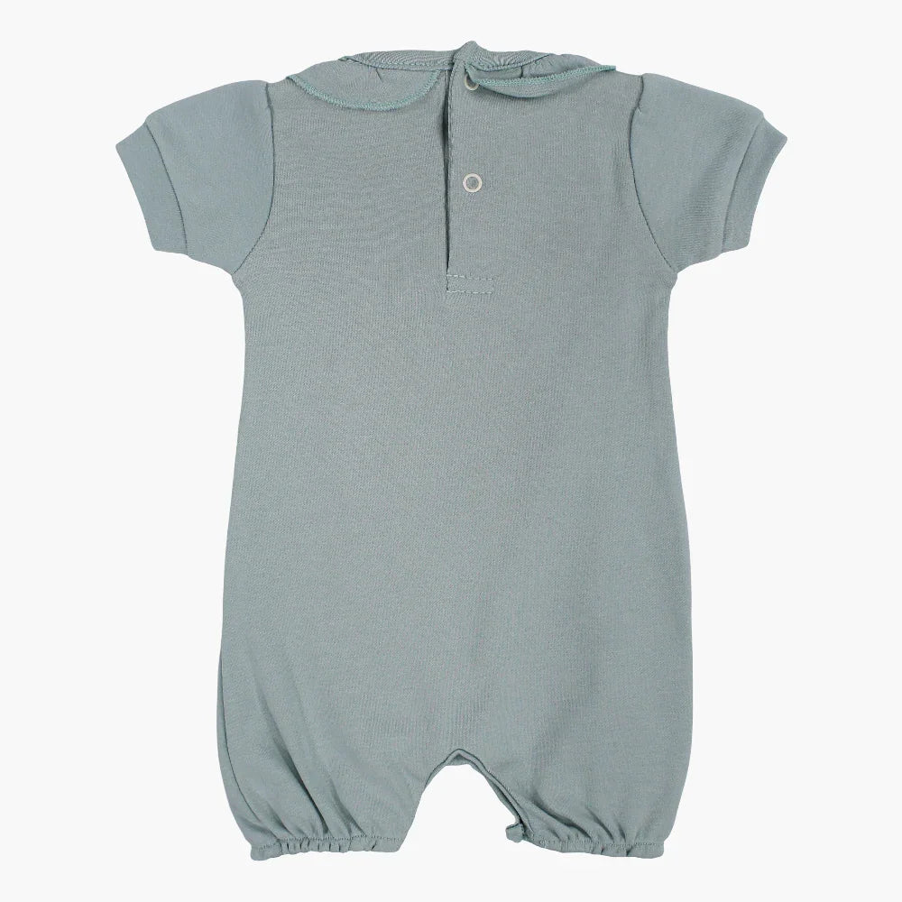 Baby Girls Cotton Romper – Ocean Flower Design