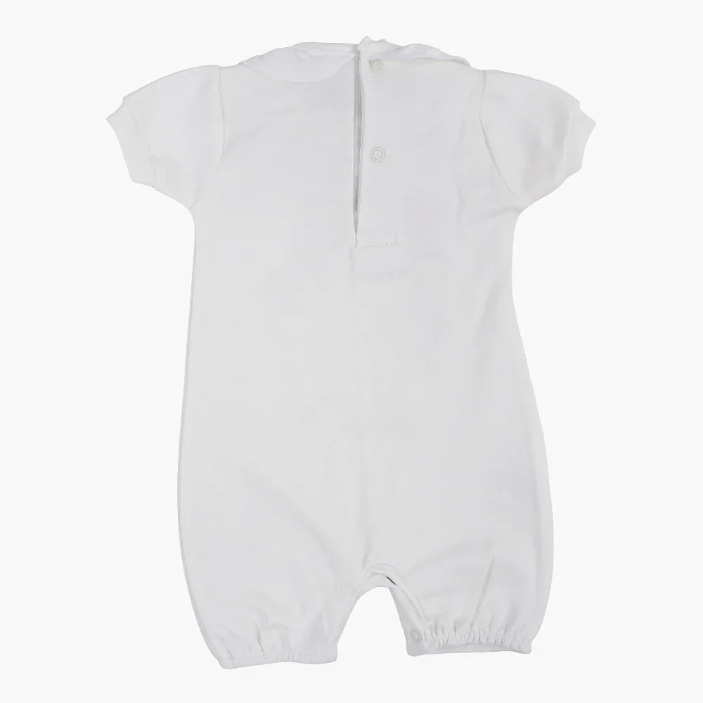 Baby Girls Cotton Romper – Ocean Flower Design