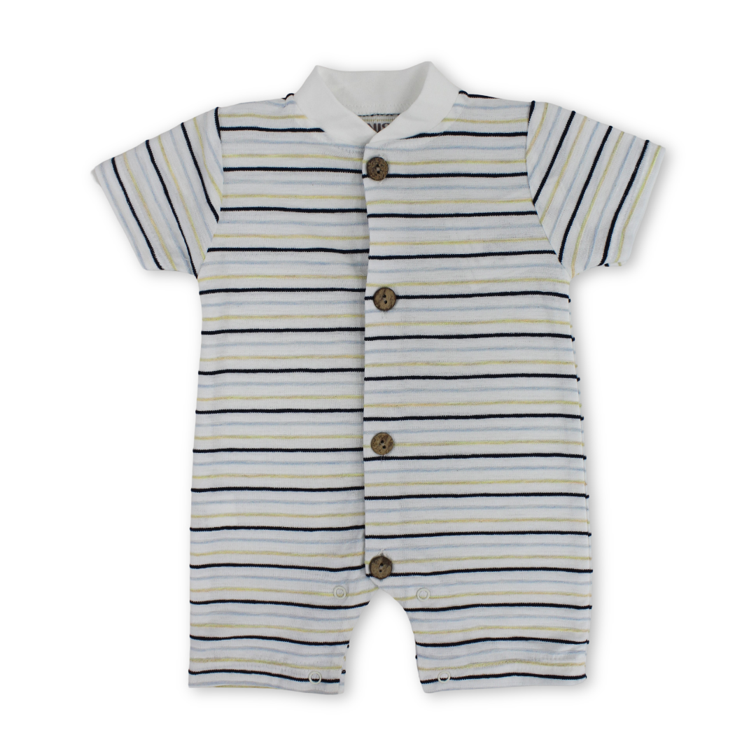 Baby Boys Cotton Romper – Striped Print - Clothing - Berceau