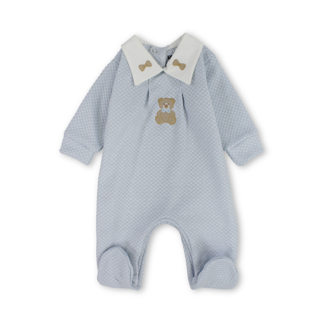 Baby Boys Cotton Baby Footie – Baby Boys with Bear & Bow Design