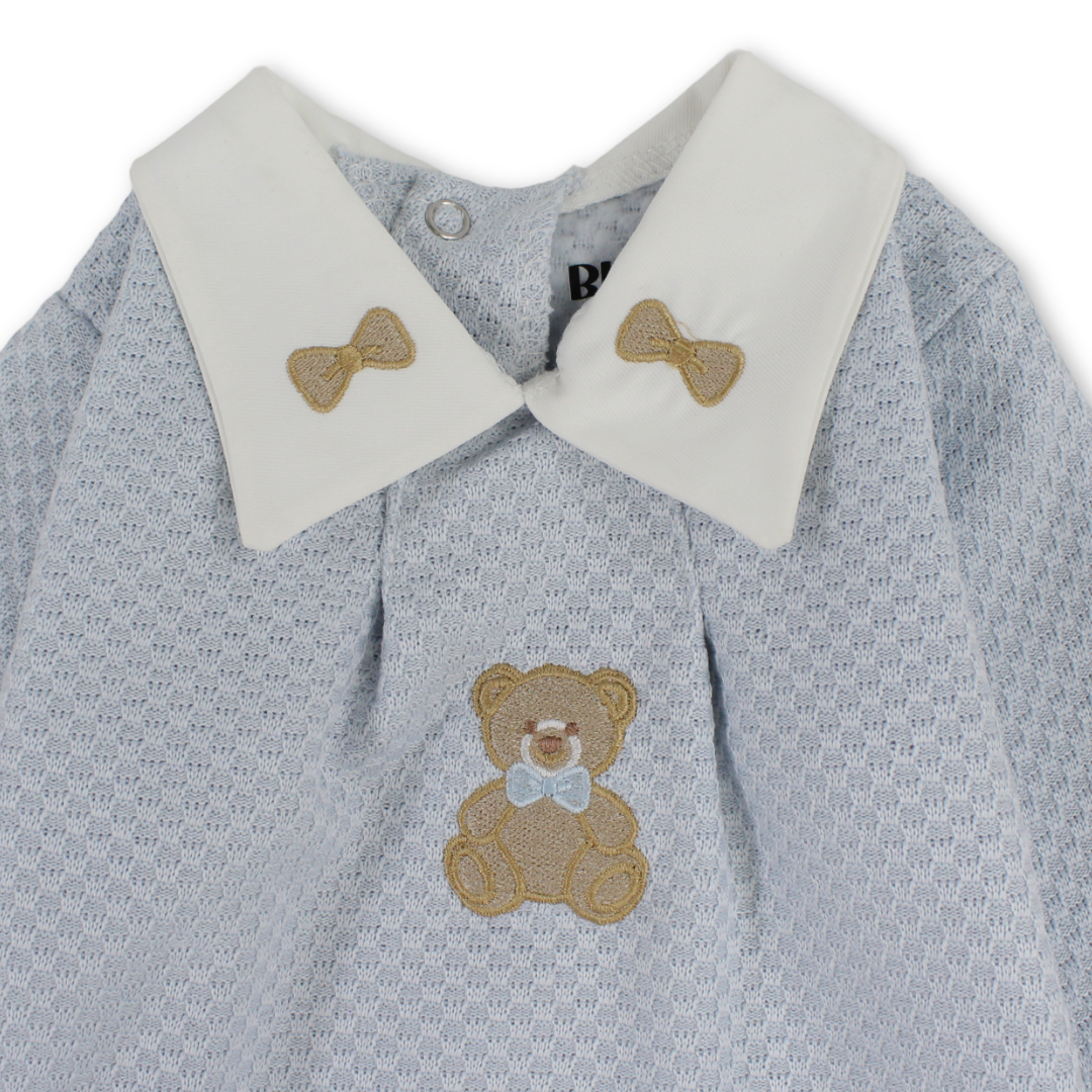 Baby Boys Cotton Baby Footie – Baby Boys with Bear & Bow Design