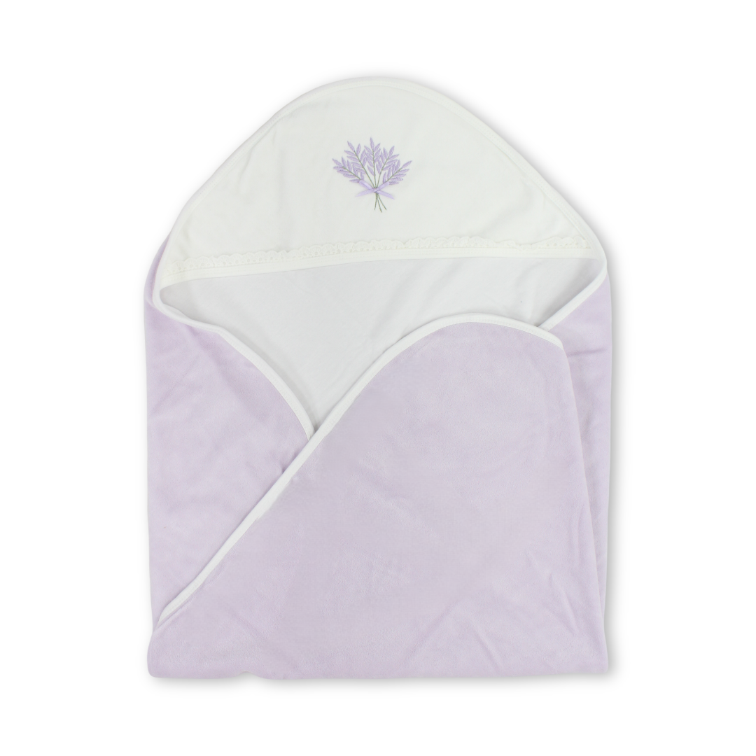 Velvet Baby Blanket – White & Lavender