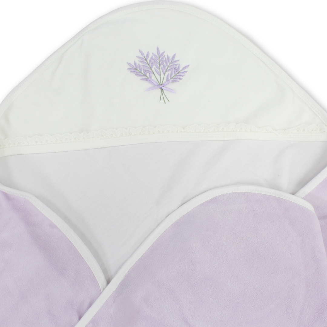 Velvet Baby Blanket – White & Lavender