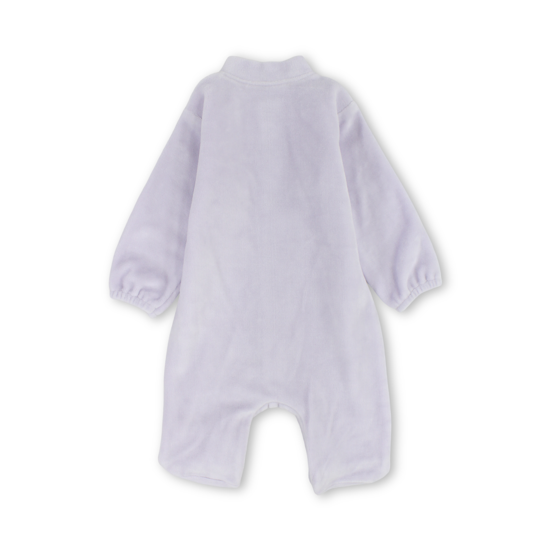 Baby Girls Velvet Baby Footie Onesie – Lilac