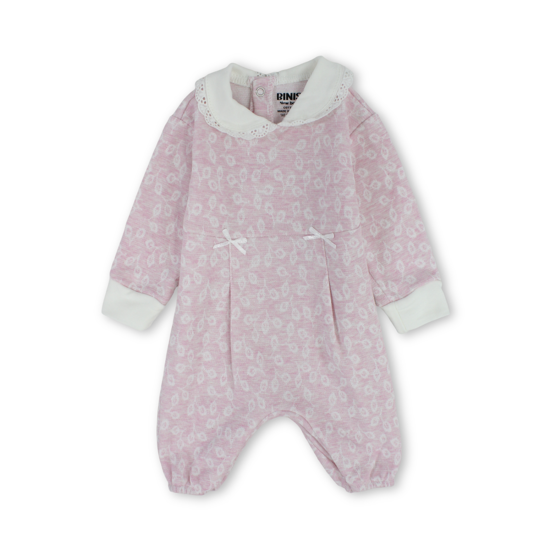 Baby Girls Cotton Footless Onesie – Bows Design