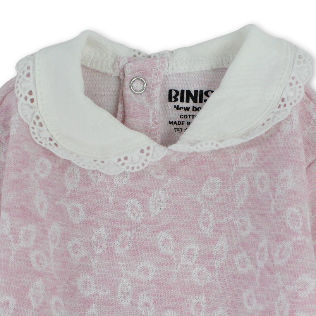 Baby Girls Cotton Footless Onesie – Bows Design