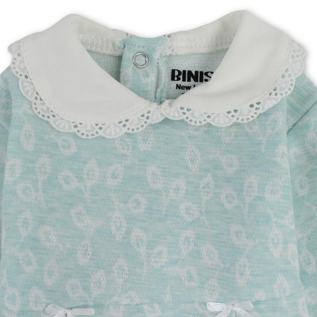 Baby Girls Cotton Footless Onesie – Bows Design