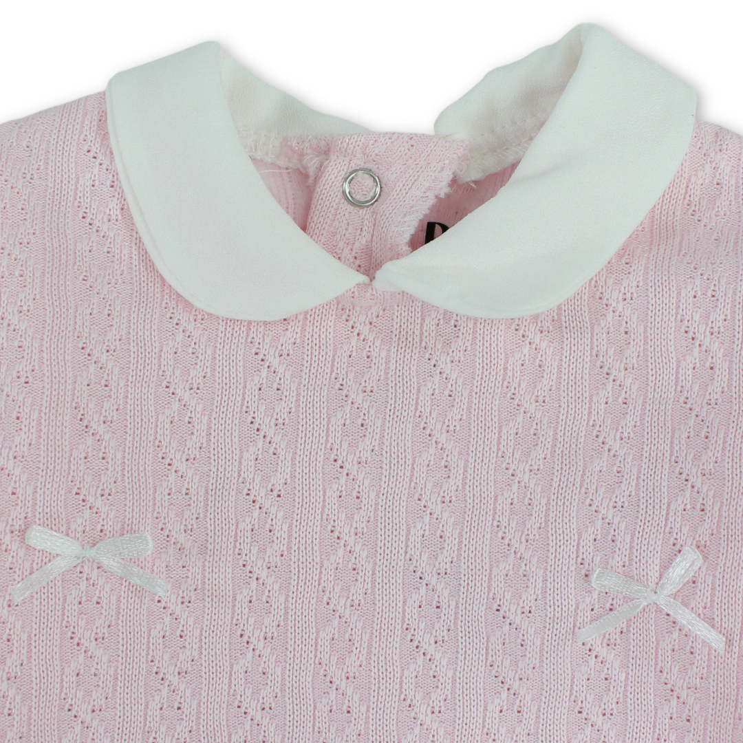 Baby Girls Cotton Baby Footie – Bows Design
