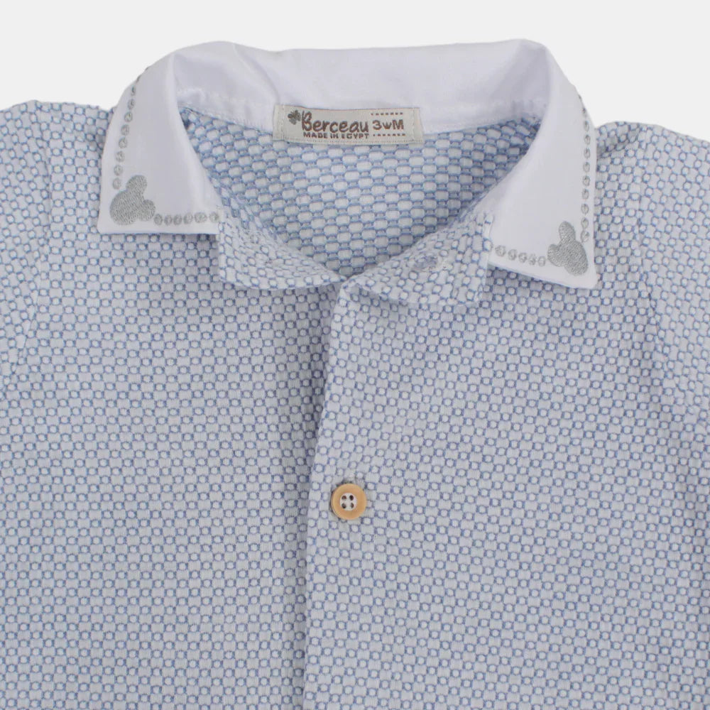 Baby Boys Cotton Romper with Cute Collar