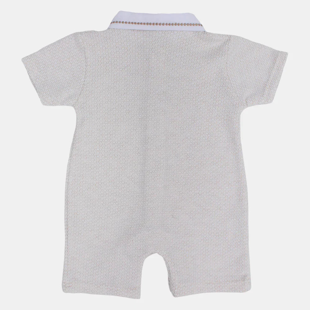 Baby Boys Cotton Romper with Cute Collar