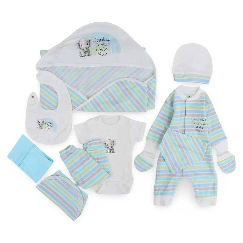 Baby Gift Box – Striped with Elephant Print