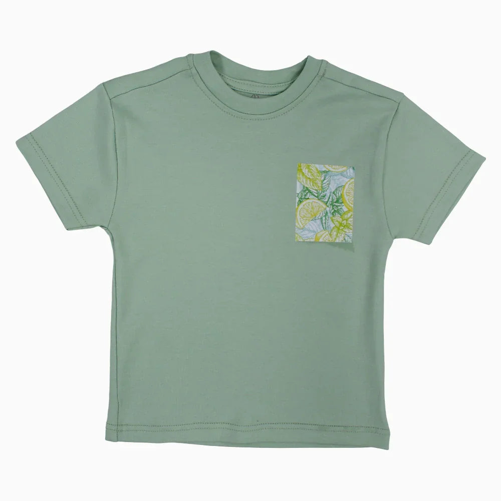 Unisex Cotton T-Shirt – Mint with Lemon Print