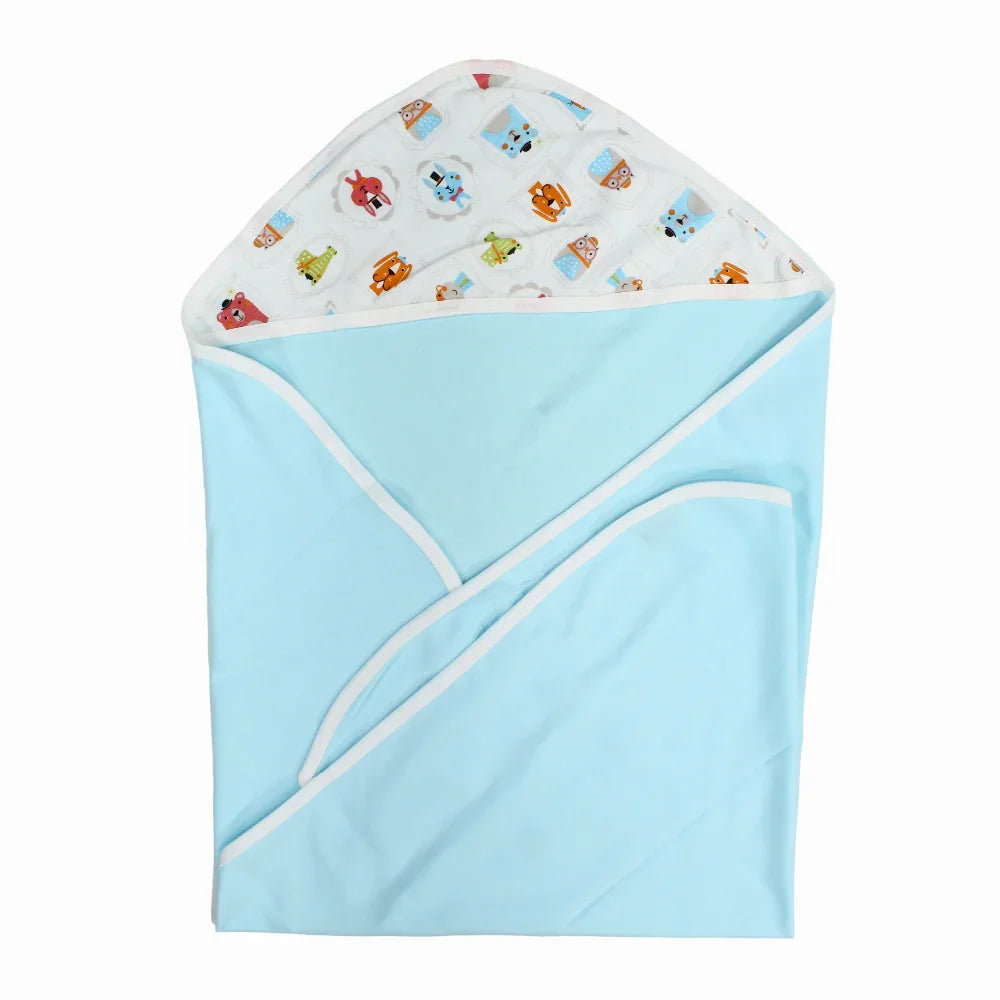 Baby Blanket – Aqua with Faces Design