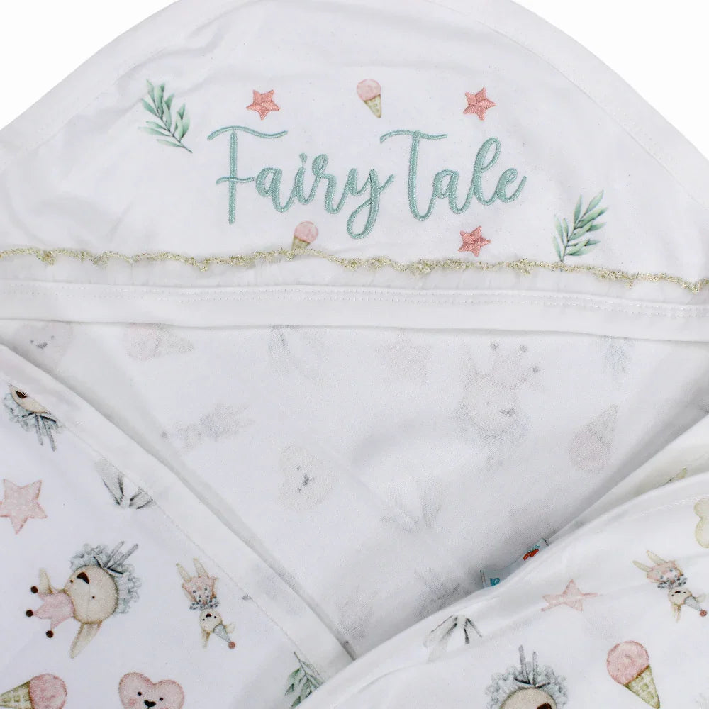 Baby Blanket – Off White with Fairy Tale Design