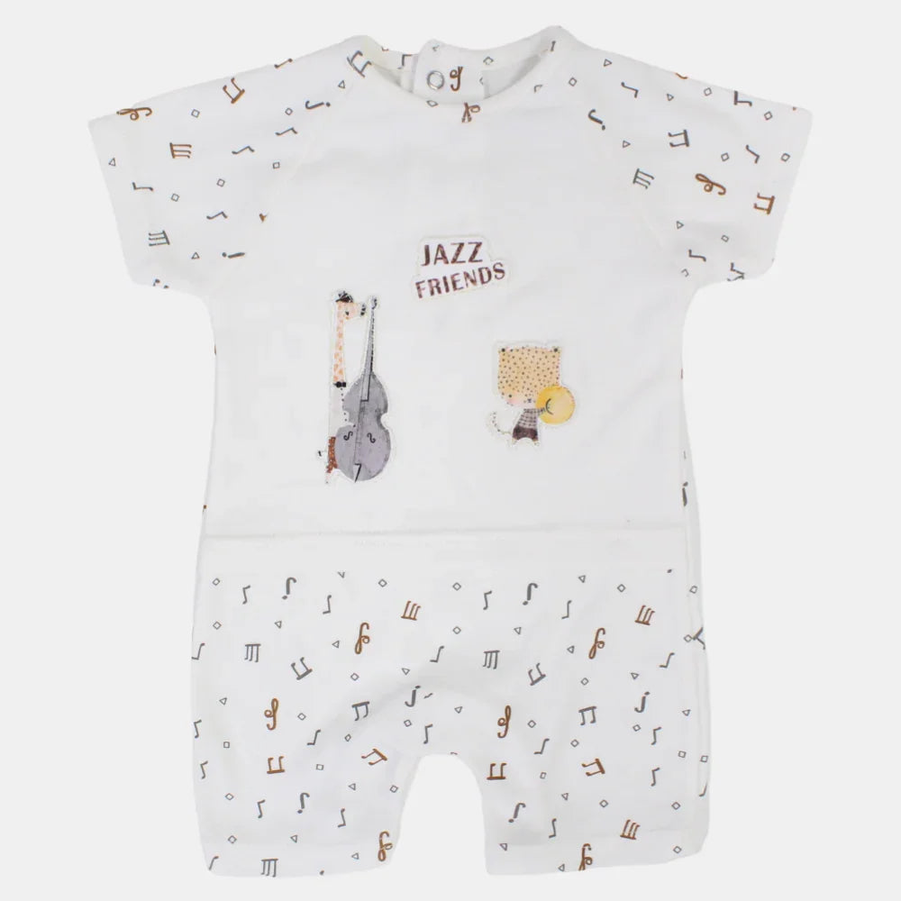 Baby Boys Cotton Romper with a Jazz-Inspired Twist