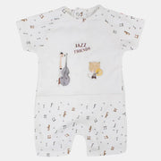 Baby Boys Cotton Romper with a Jazz-Inspired Twist