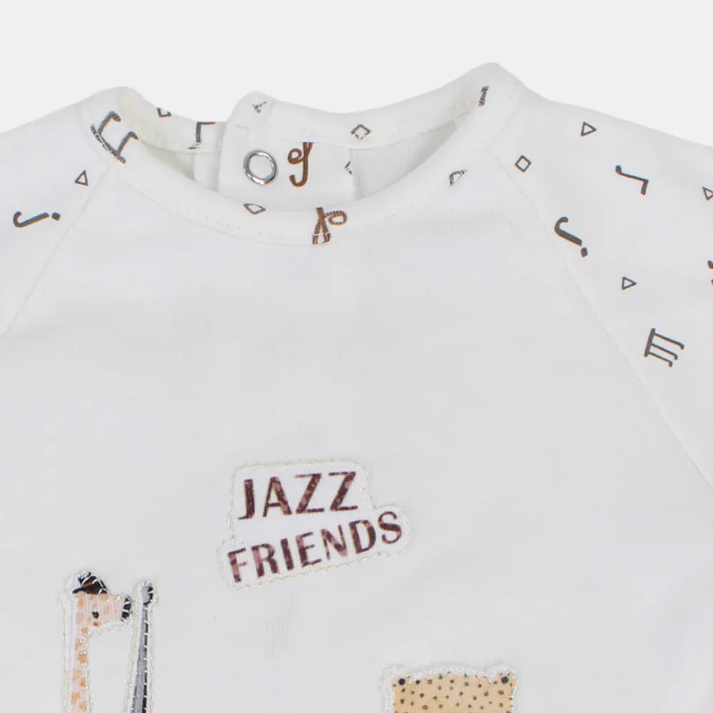 Baby Boys Cotton Romper with a Jazz-Inspired Twist