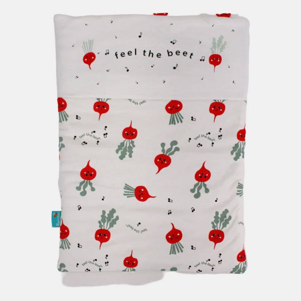 Unisex Baby Sleeping Bag - Off-white with Feel the Beet Design